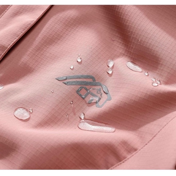 OTU Women's Waterproof Rain Jacket Lightweight Hooded Raincoat for Hiking Pink M - Picture 6 of 16